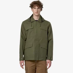 Vestes & Blousons>K-WAY Erhal Linen Blend Green Cypress