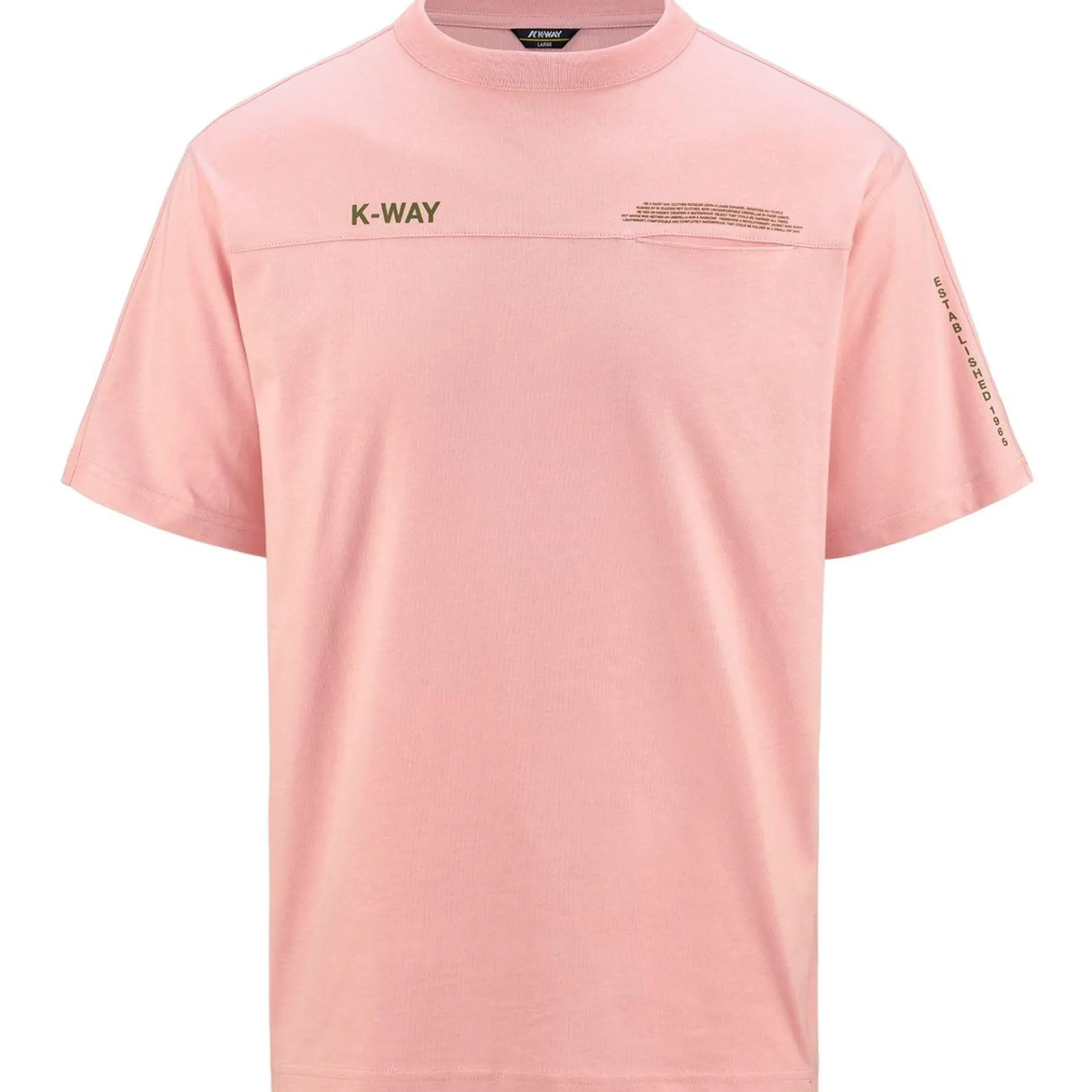 Polos & T-Shirts>K-WAY Fantome Lettering Pocket Pink Powder