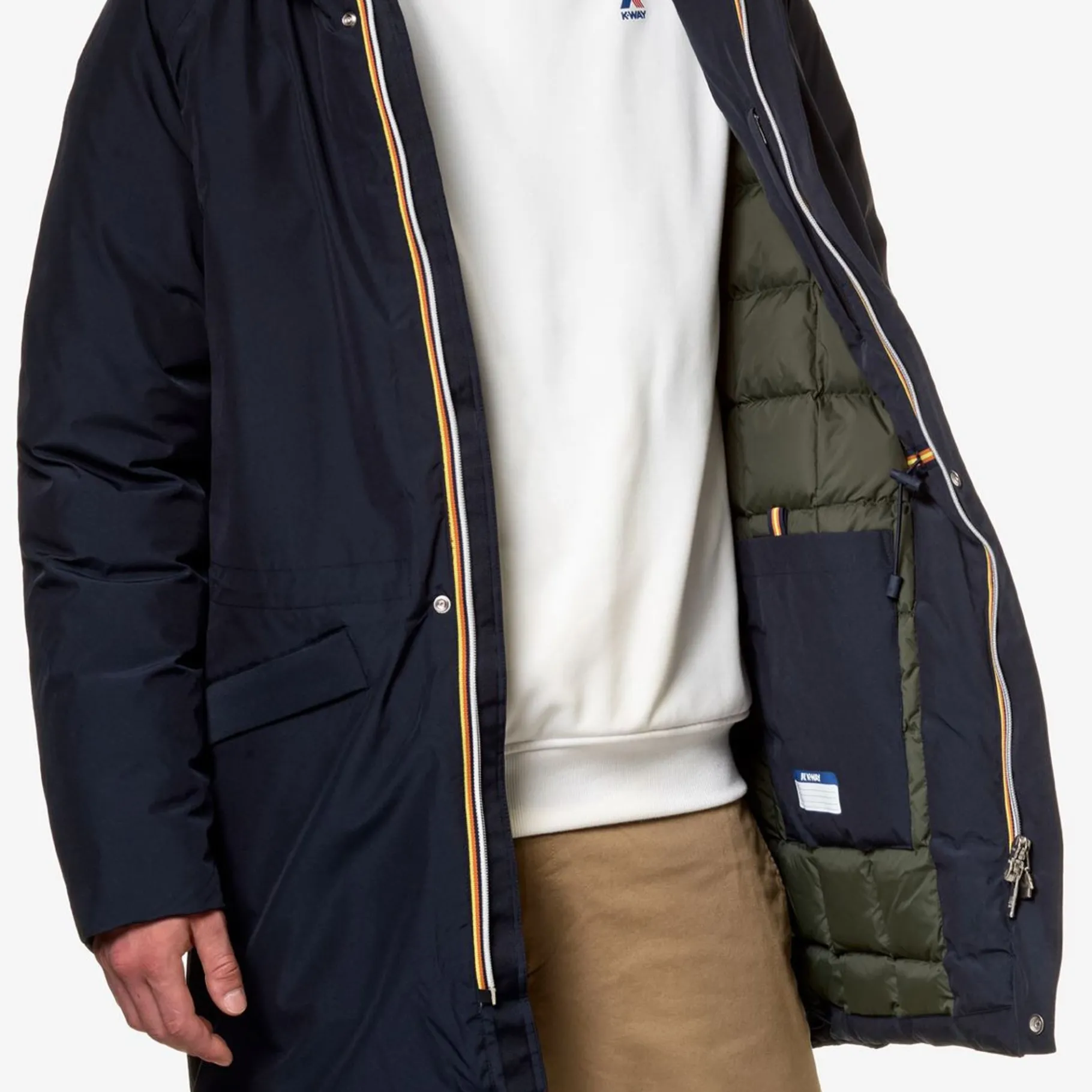 Trench & Parkas>K-WAY Jeremy Eco Stretch Prime Blue Depht Green Black