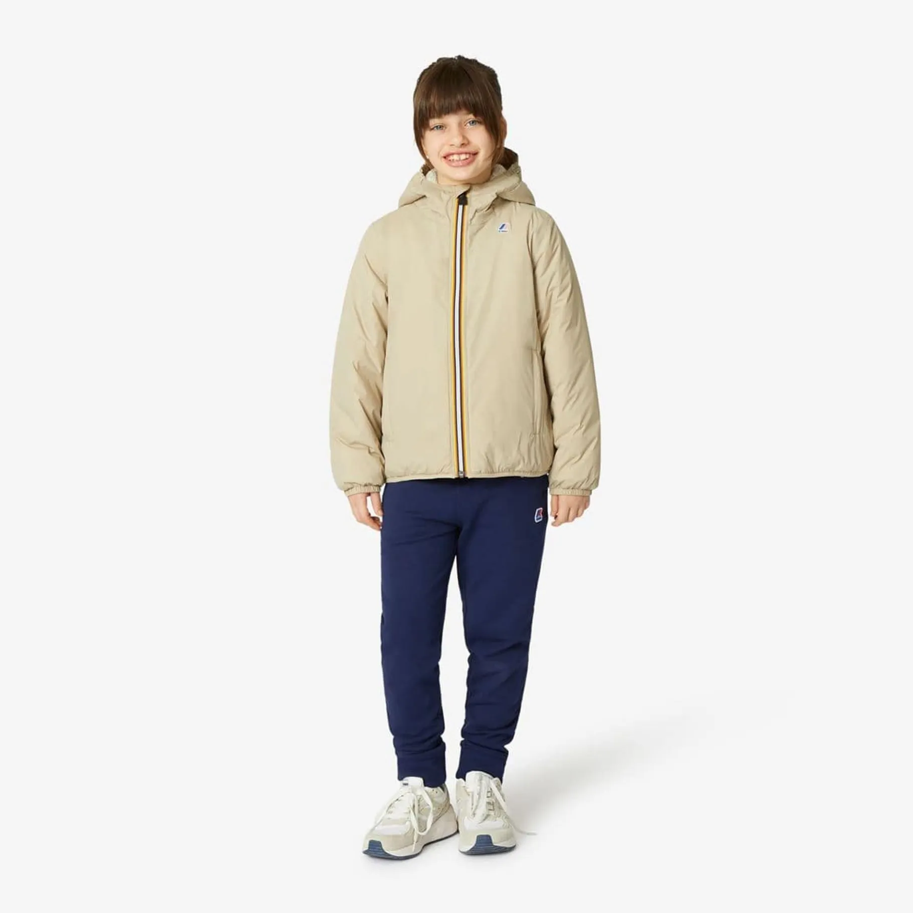 Vestes & Blousons>K-WAY Le Vrai 3.0 Claude Orsetto Kids Ecru - Beige Grey