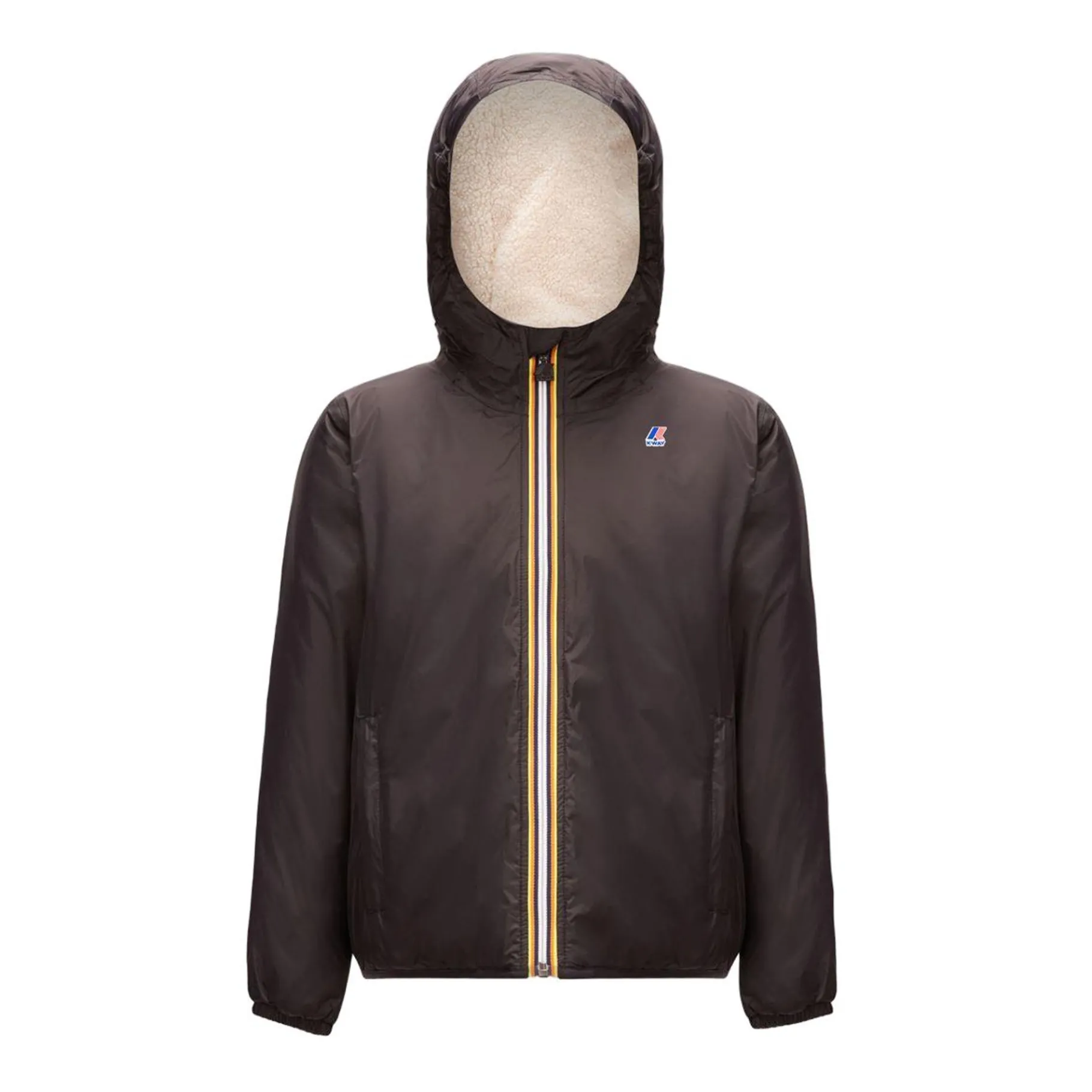 Vestes & Blousons>K-WAY Le Vrai 3.0 Claude Orsetto Kids Ecru - Black Pure