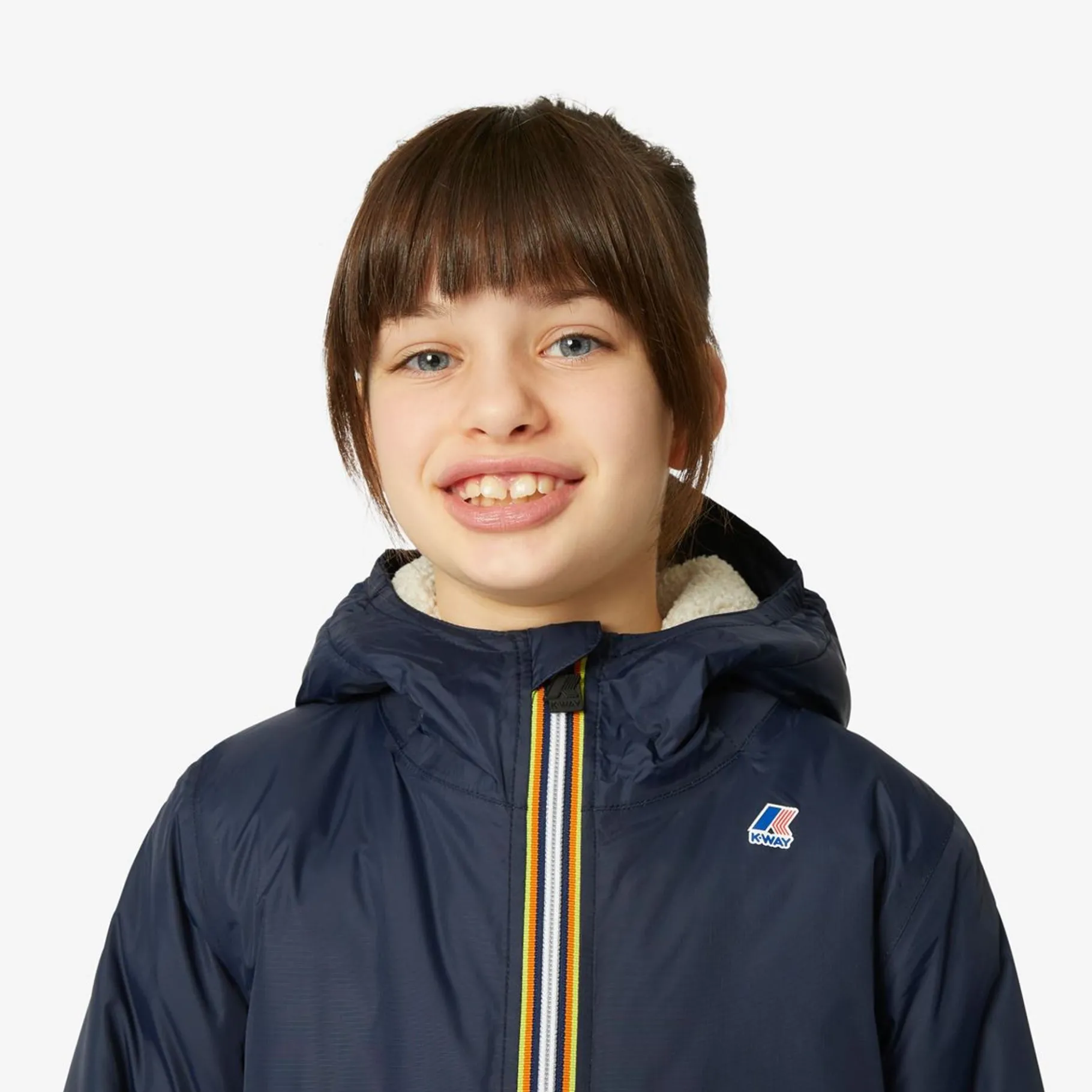 Vestes & Blousons>K-WAY Le Vrai 3.0 Claude Orsetto Kids Ecru - Blue Depht