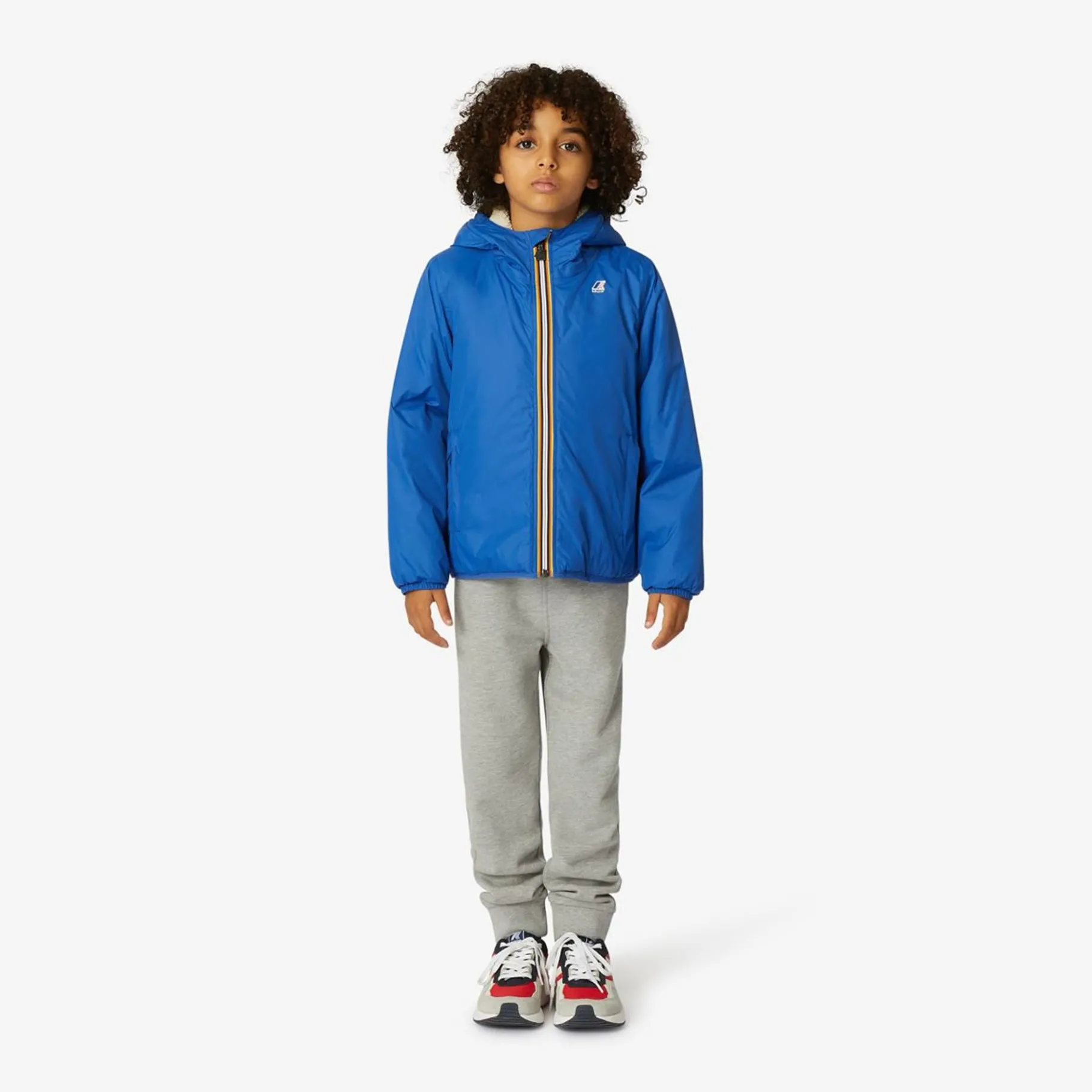 Vestes & Blousons>K-WAY Le Vrai 3.0 Claude Orsetto Kids Ecru - Blue Royal