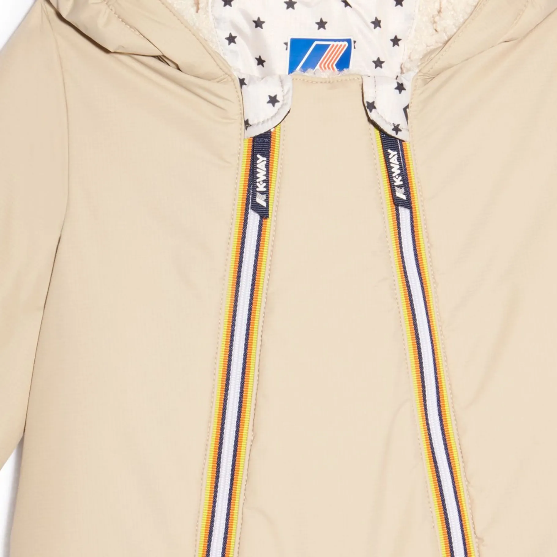 Vestes & Blousons>K-WAY Le Vrai 3.0 Snotty Orsetto Bonton Beige Grey-White Milk