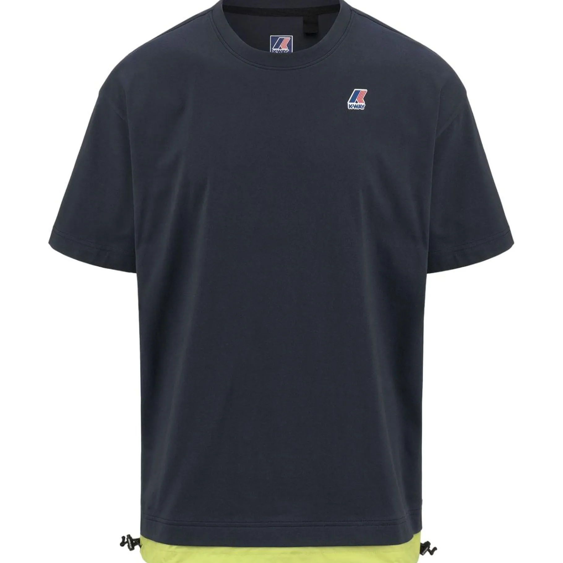 Polos & T-Shirts>K-WAY Le Vrai Serille Nylon Poly Cotton Blue Depht Green Celery