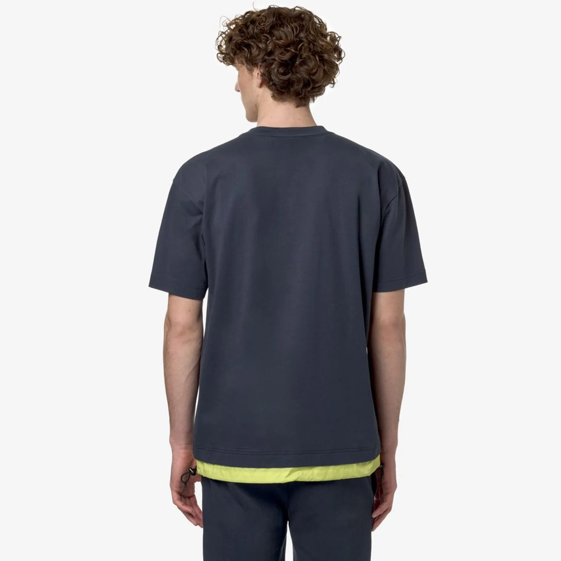Polos & T-Shirts>K-WAY Le Vrai Serille Nylon Poly Cotton Blue Depht Green Celery