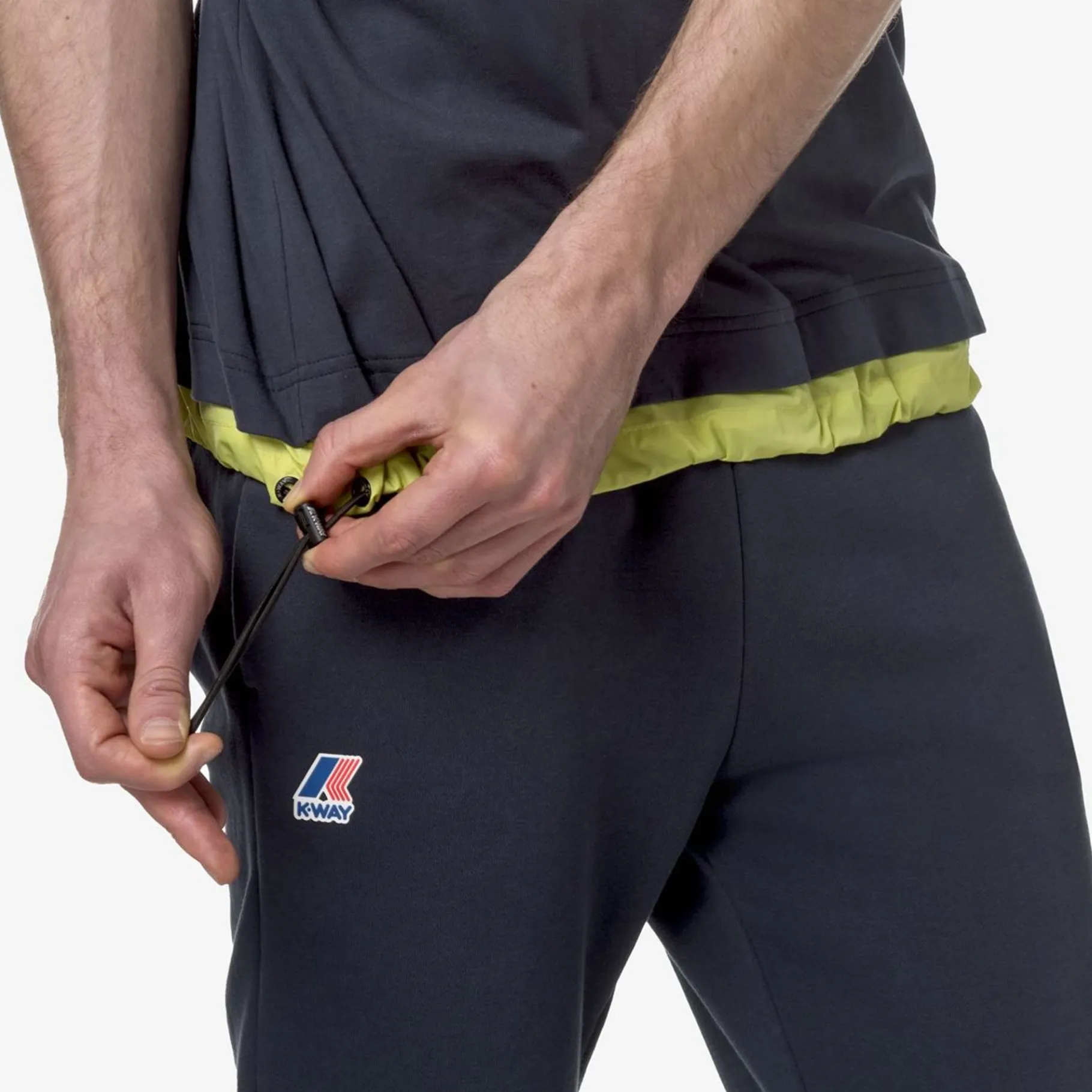 Polos & T-Shirts>K-WAY Le Vrai Serille Nylon Poly Cotton Blue Depht Green Celery