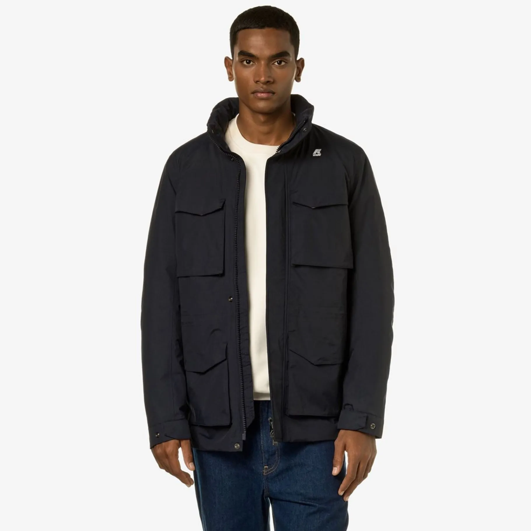 Vestes & Blousons>K-WAY Manphy Eco Warm Ottoman Depht Blue