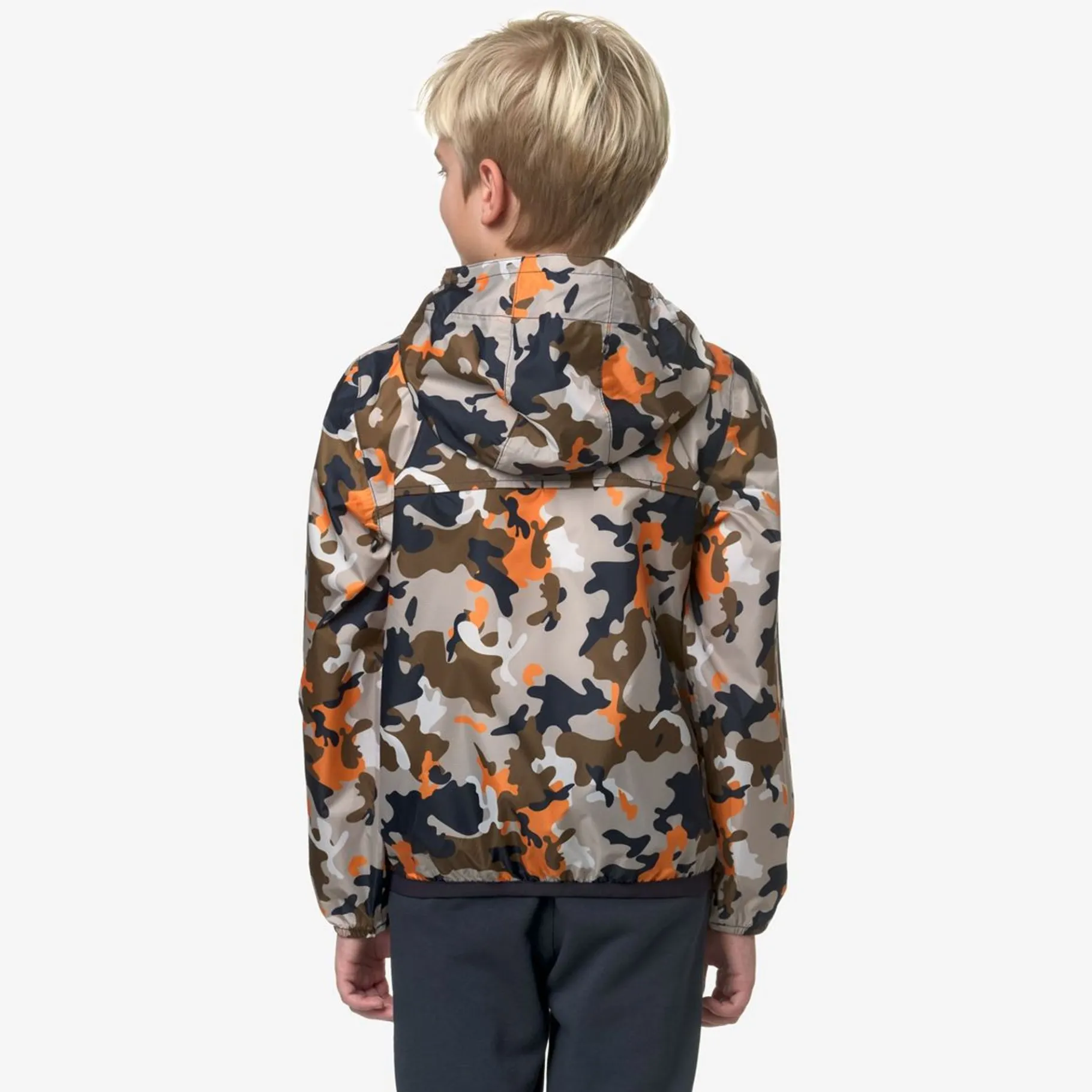 Vestes & Blousons>K-WAY P. Le Vrai 3.0 Claude Kid Camo Corda Orange Bl