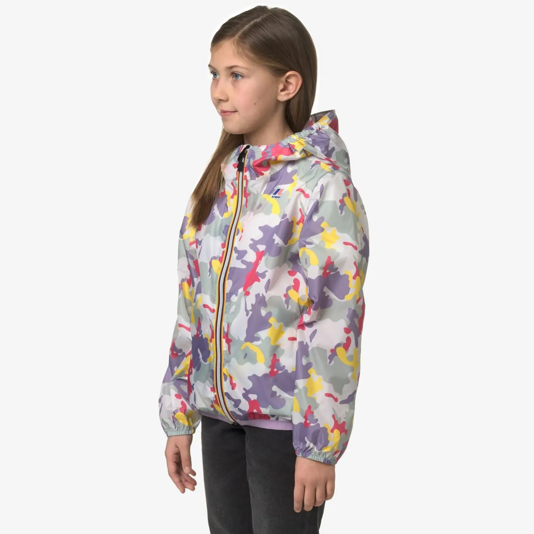 Vestes & Blousons>K-WAY P. Le Vrai 3.0 Claude Kid Camo Violet Pink Green