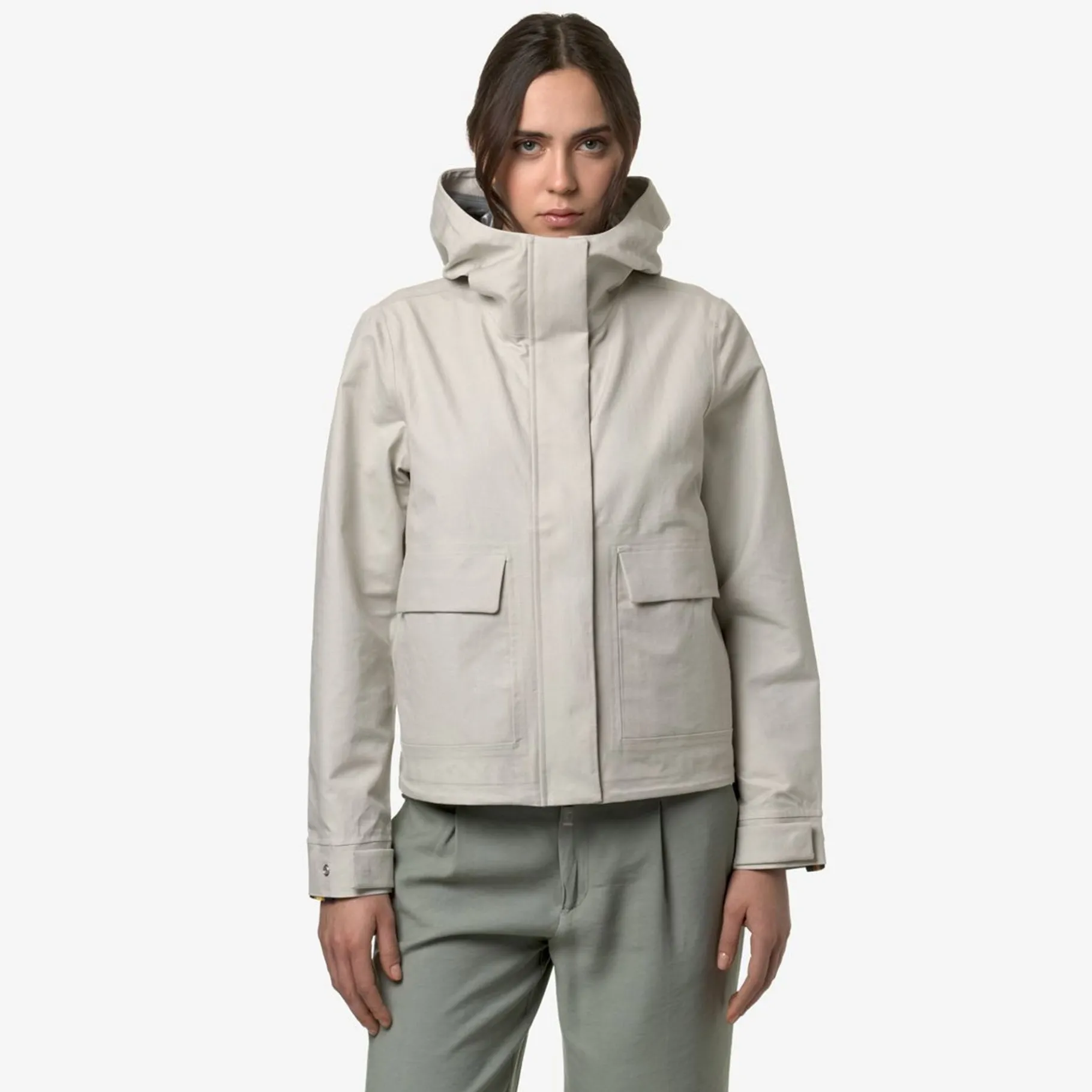 Trench & Parkas>K-WAY Sarthe Linen Blend 2L Beigle Lt Silver