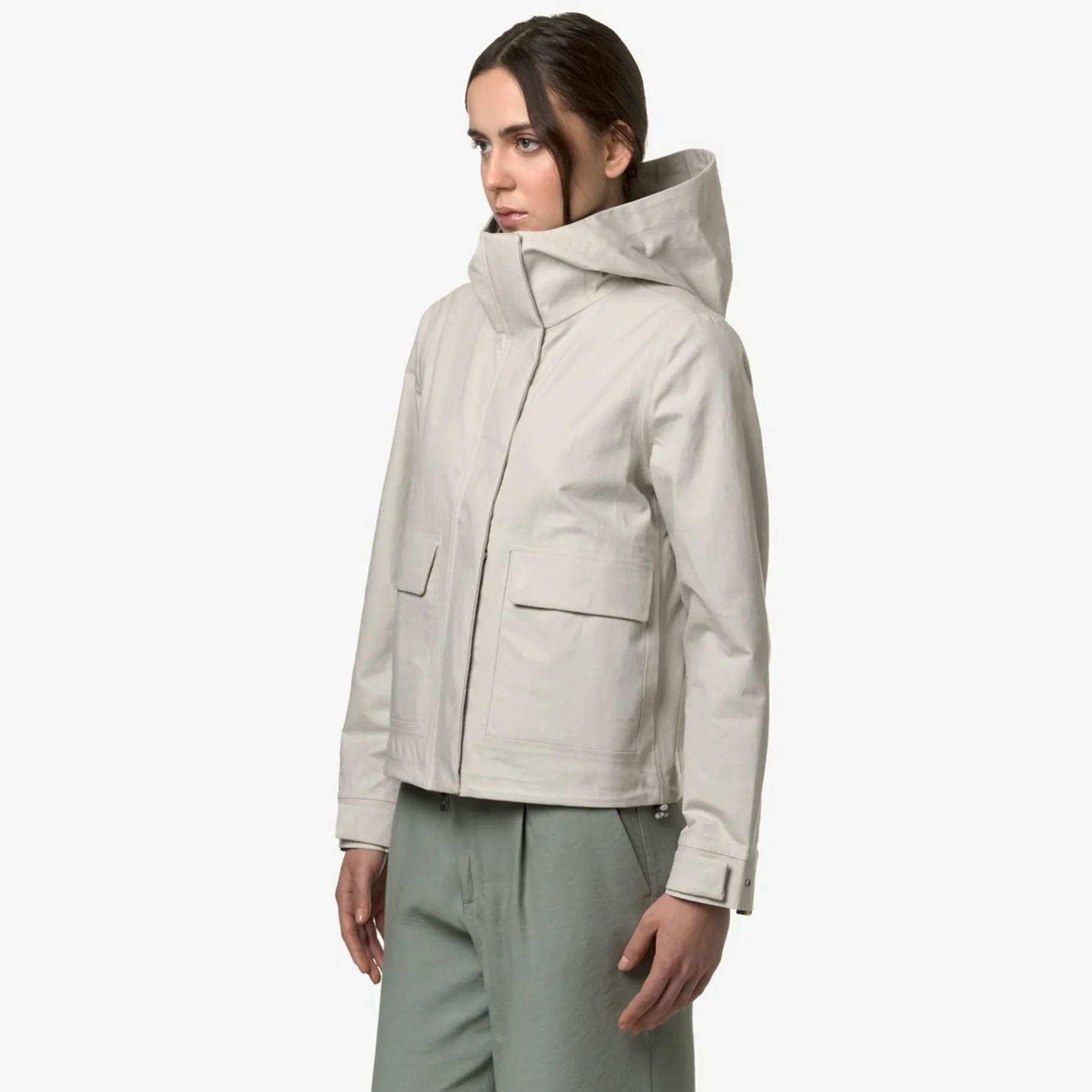 Trench & Parkas>K-WAY Sarthe Linen Blend 2L Beigle Lt Silver