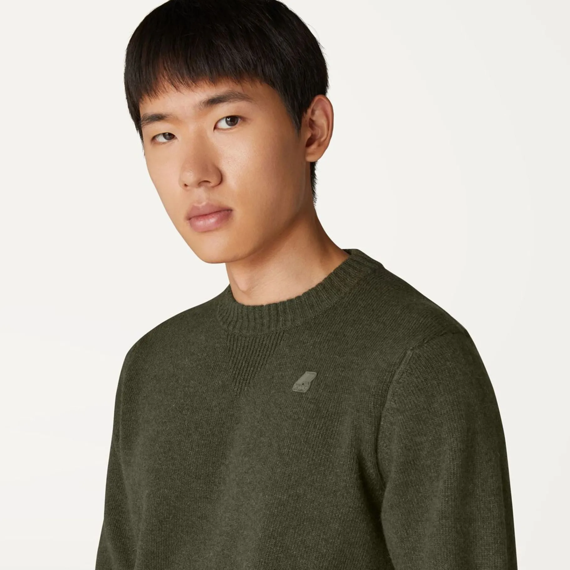 Sweats & Pulls>K-WAY Sebastien Lambswool Man Green Black