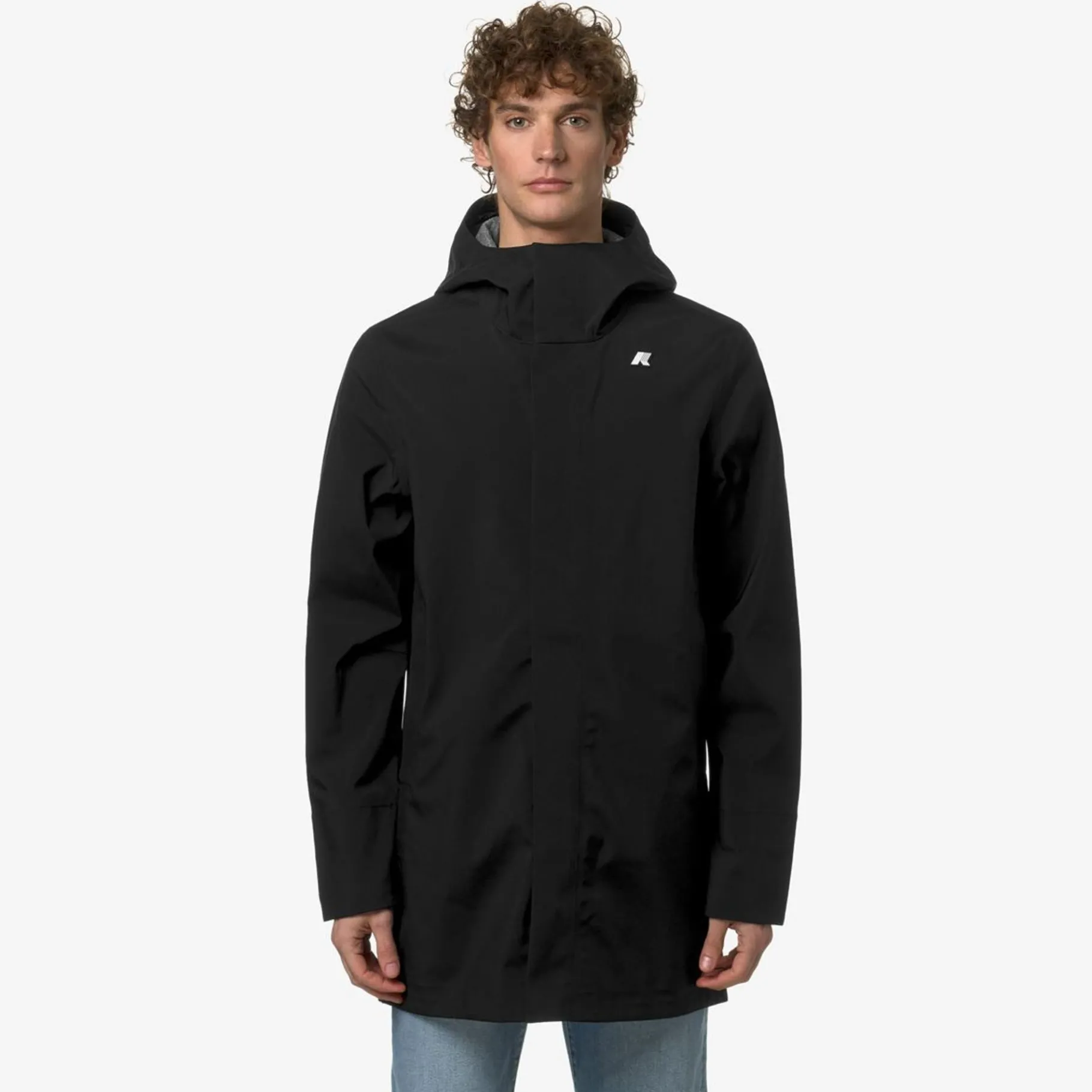 Trench & Parkas>K-WAY Tommy Bonded Jersey Black Pure
