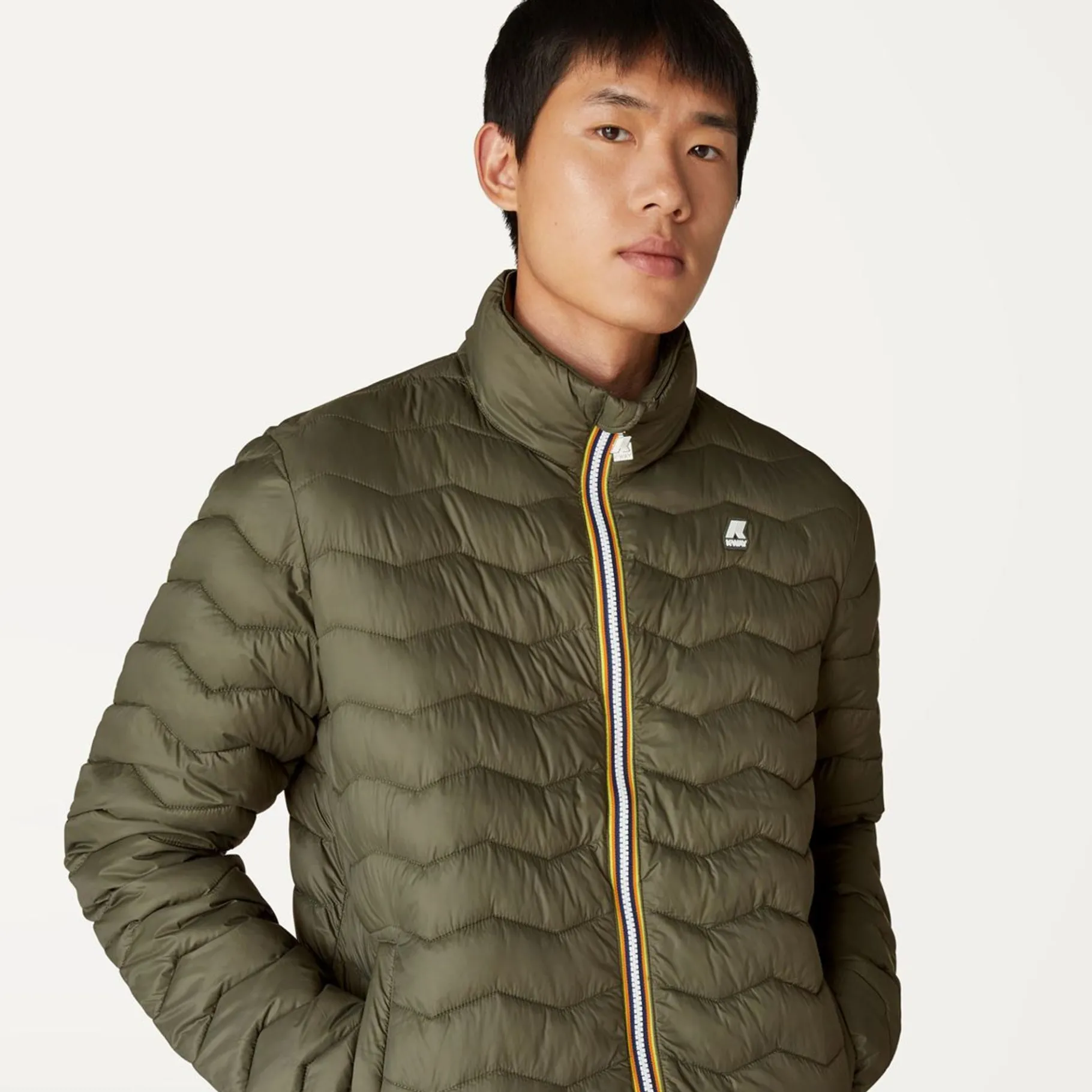 Vestes & Blousons>K-WAY Valentine Eco Warm Green Black