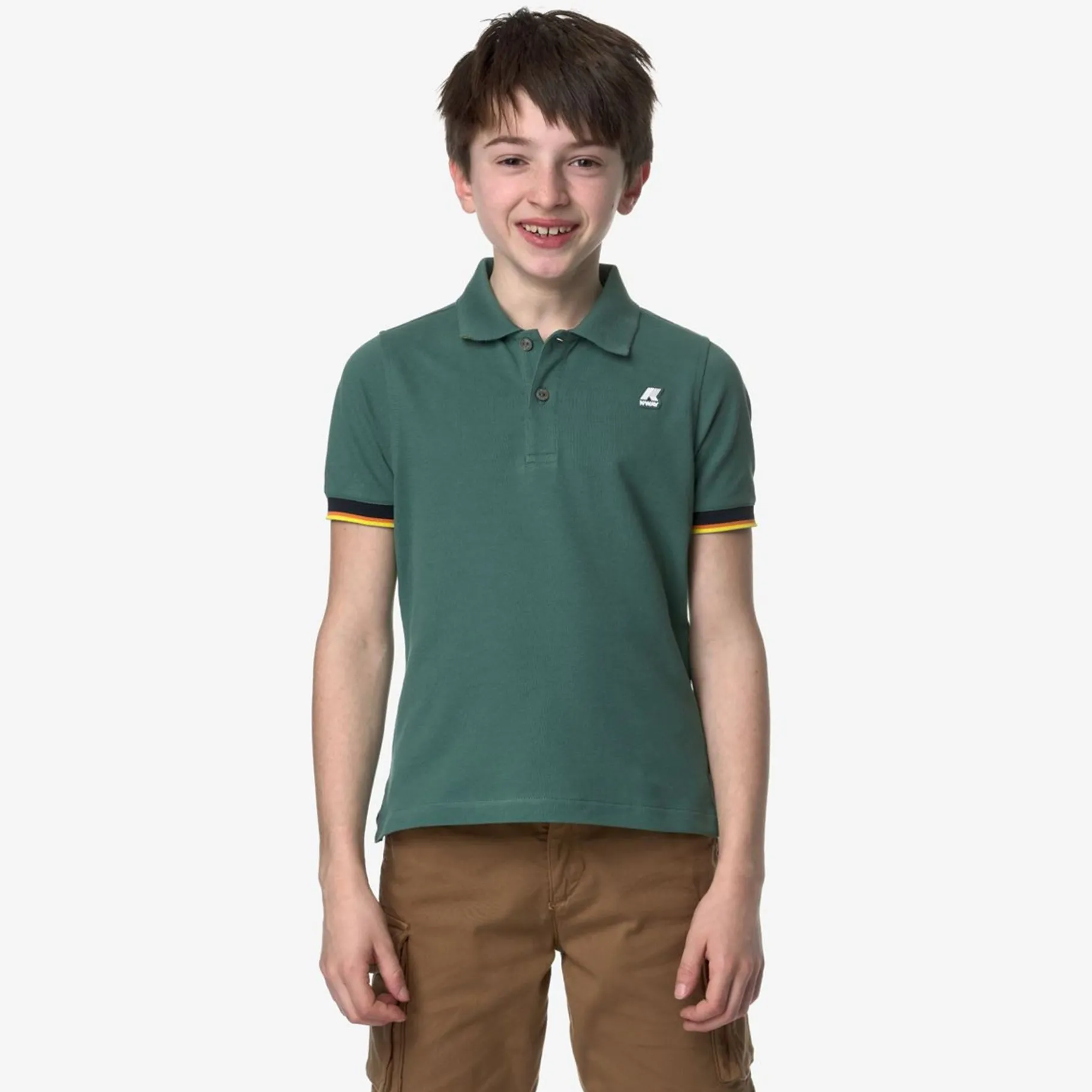 Polos & T-Shirts>K-WAY Vincent Contrast Green Palm