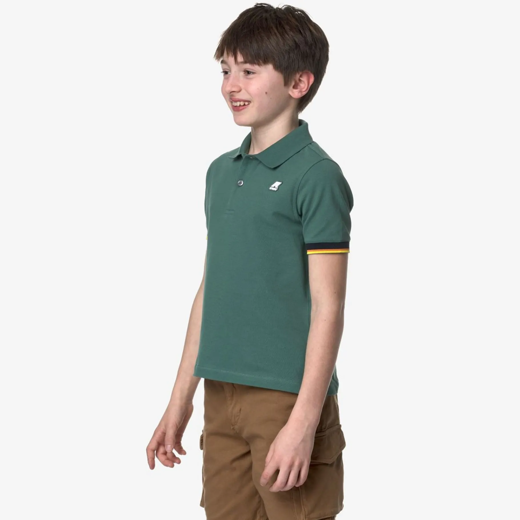 Polos & T-Shirts>K-WAY Vincent Contrast Green Palm