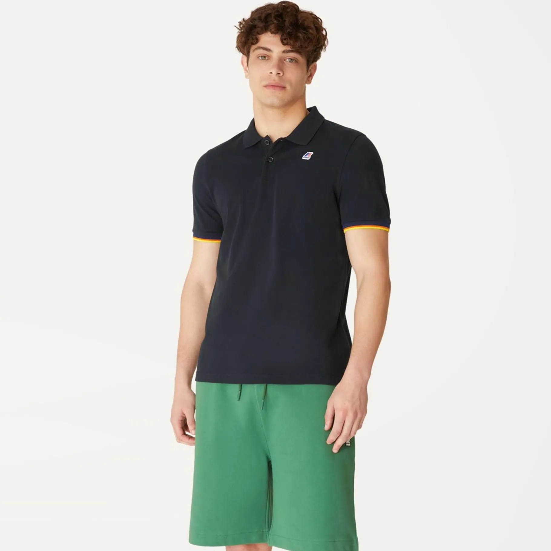 Polos & T-Shirts>K-WAY Vincent Contrast Polo Black