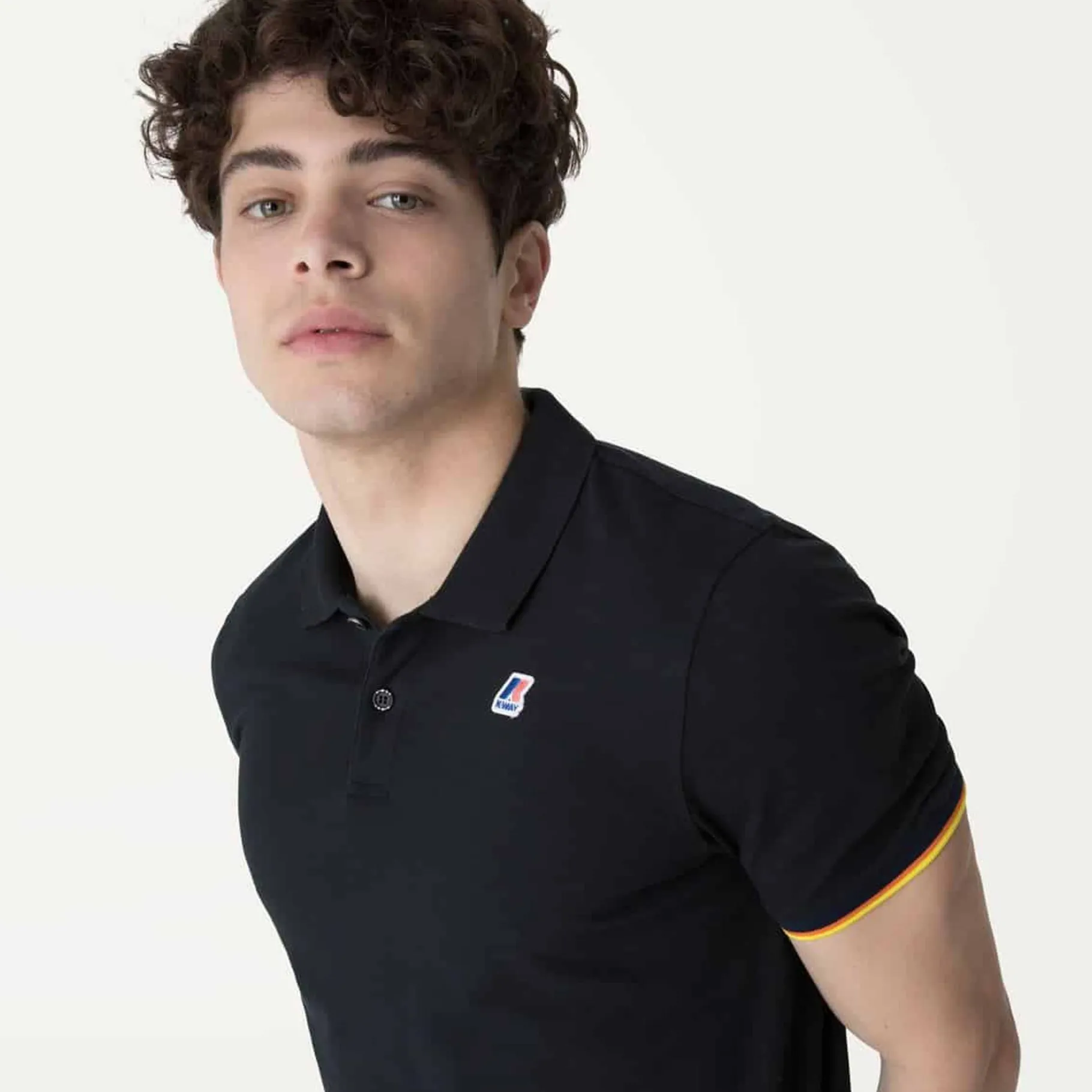Polos & T-Shirts>K-WAY Vincent Contrast Polo Black