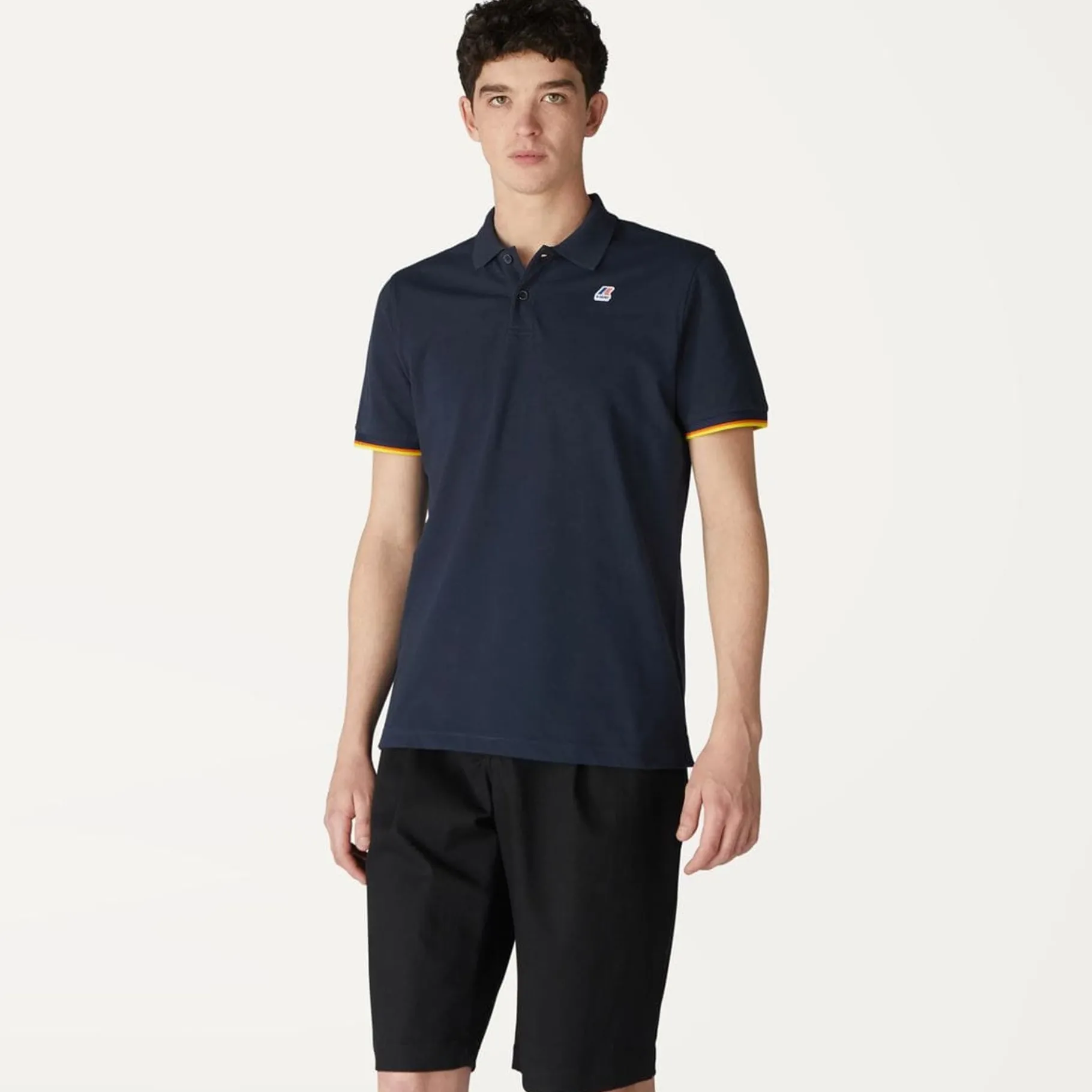 Polos & T-Shirts>K-WAY Vincent Contrast Polo Depht Blue