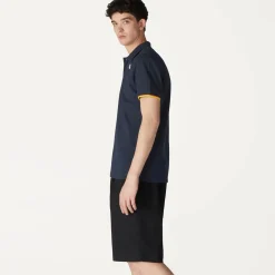 Polos & T-Shirts>K-WAY Vincent Contrast Polo Depht Blue