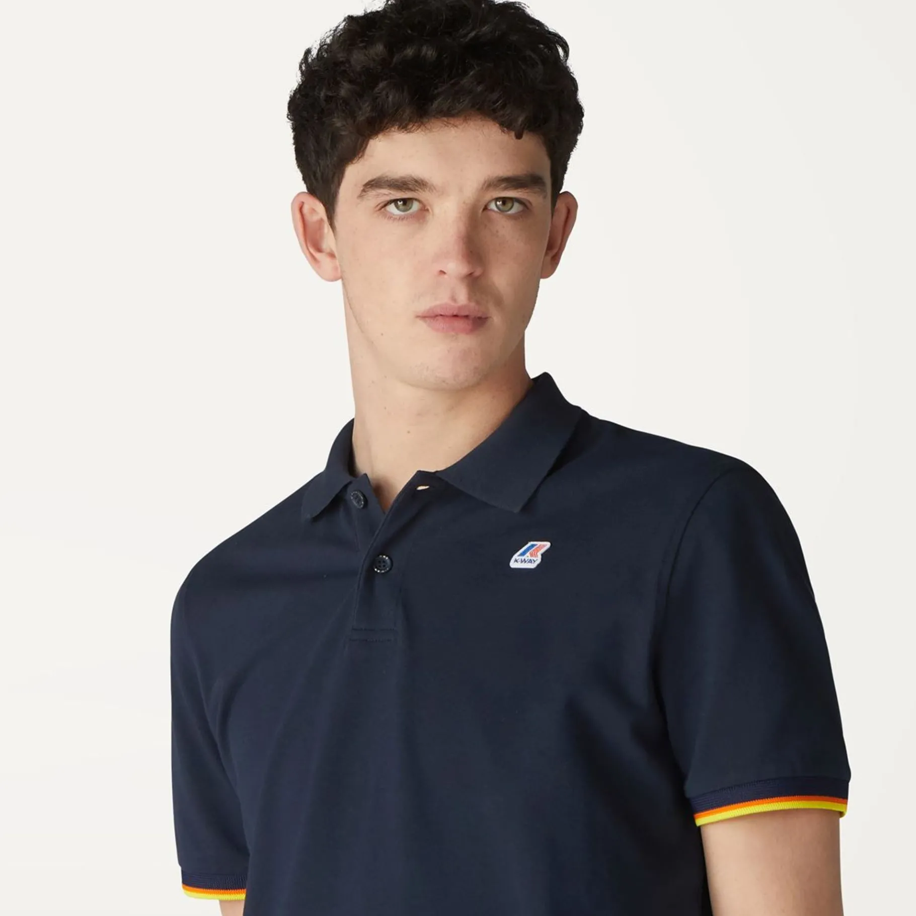 Polos & T-Shirts>K-WAY Vincent Contrast Polo Depht Blue