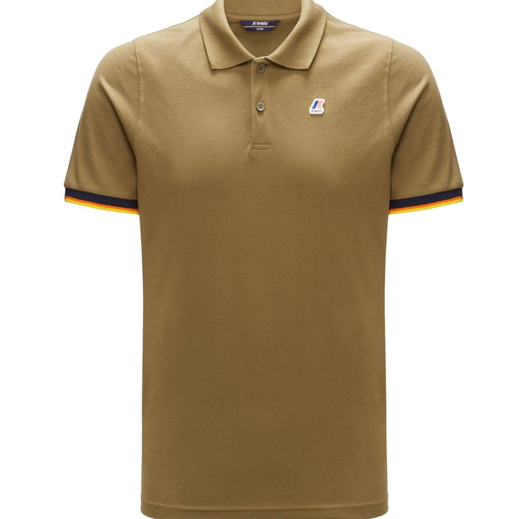 Polos & T-Shirts>K-WAY Vincent Contrast Polo Green Dk Olive