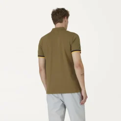 Polos & T-Shirts>K-WAY Vincent Contrast Polo Green Dk Olive