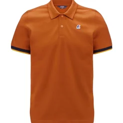 Polos & T-Shirts>K-WAY Vincent Contrast Polo Orange Rust