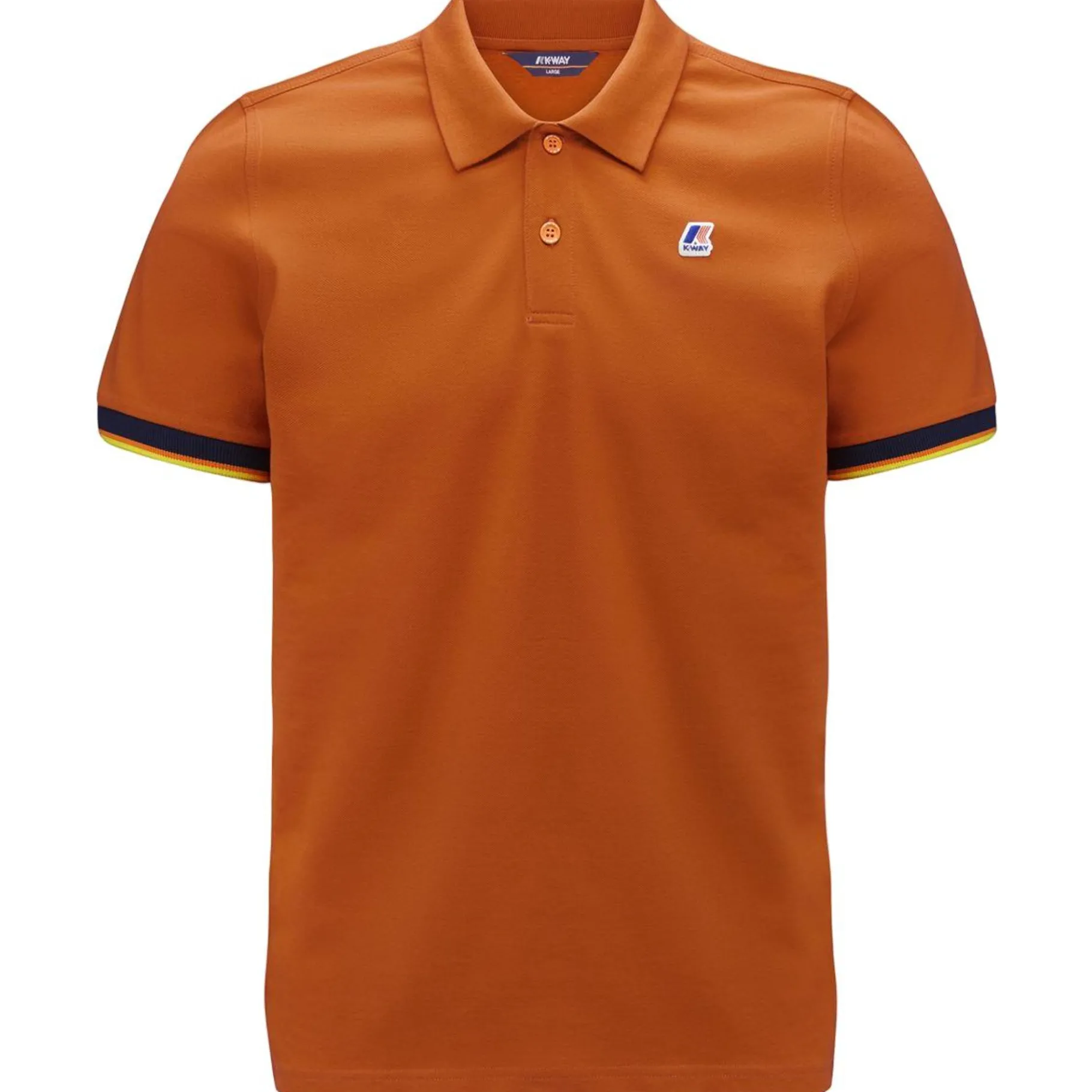 Polos & T-Shirts>K-WAY Vincent Contrast Polo Orange Rust