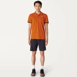 Polos & T-Shirts>K-WAY Vincent Contrast Polo Orange Rust