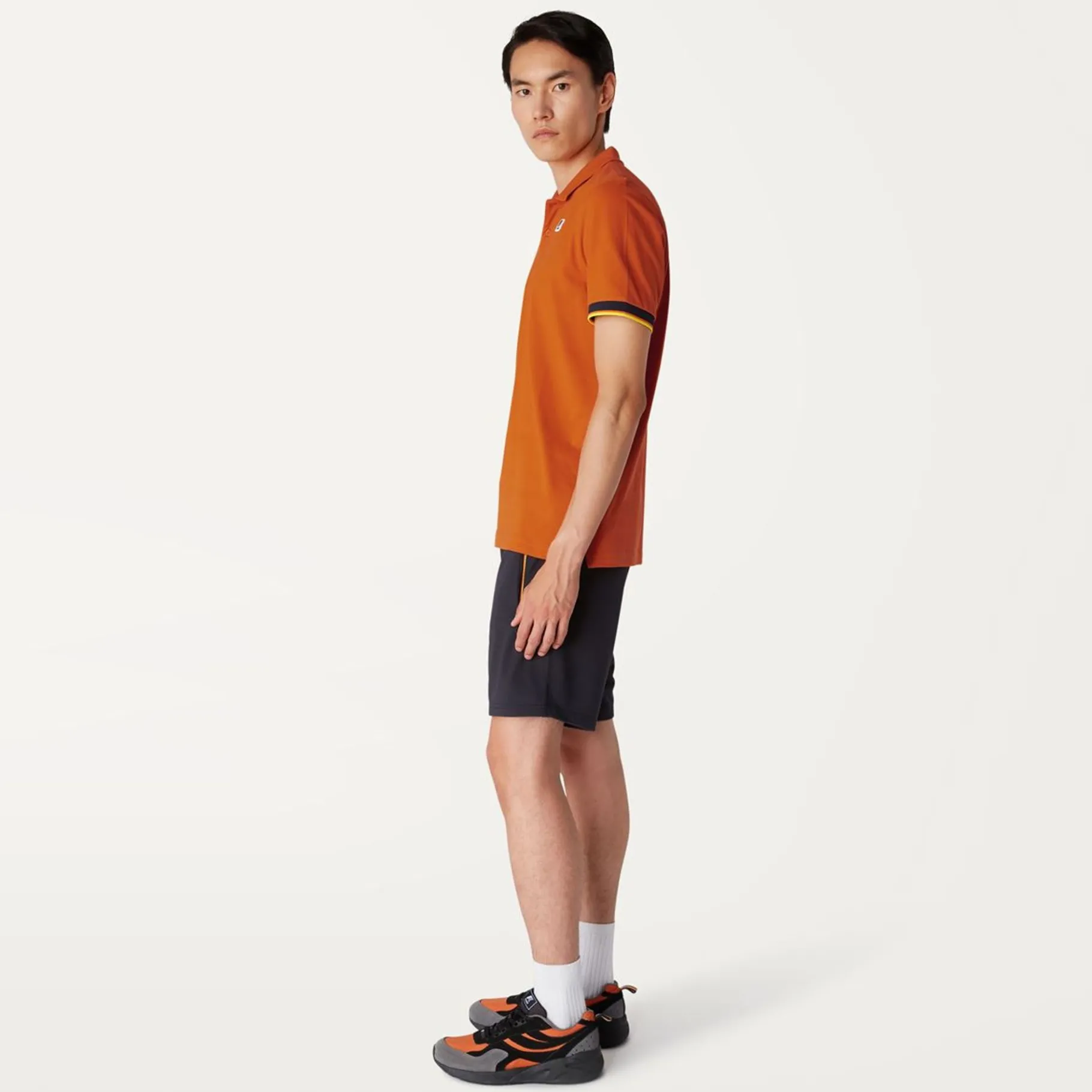 Polos & T-Shirts>K-WAY Vincent Contrast Polo Orange Rust