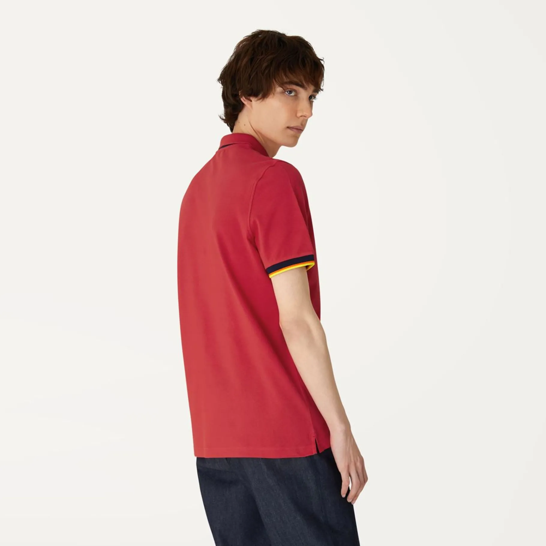 Polos & T-Shirts>K-WAY Vincent Contrast Polo Red